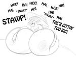  2017 anthro areola big_breasts breast_expansion breasts dialogue english_text equine fan_character female freckles hat horse jrvanesbroek laugh mammal monochrome my_little_pony nipples pony sketch solo text tumbleweed_(oc) 