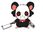  2017 ambiguous_gender billy_the_puppet book hamster looking_at_viewer mammal manmosu_marimo mask rodent saw saw_(movie) semi-anthro simple_background solo tools white_background 
