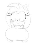  2017 amy_rose big_breasts blush bouncing_breasts breasts denizen1414 disemboidied_hands duo faceless_character female fur hand_on_breast hedgehog huge_breasts jiggling mammal simple_background sketch solo_focus sonic_(series) surprise 
