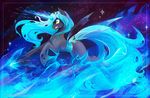  blue_hair changeling female feral friendship_is_magic hair horn koveliana my_little_pony queen_chrysalis_(mlp) smile solo 