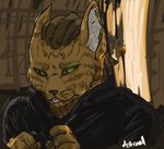  blep clothed clothing feline fully_clothed fur khajiit lockpick mammal not-that-crowley_(artist) the_elder_scrolls tongue tongue_out video_games 