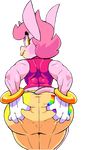  anthro big_butt blush boon_(vimhomeless) butt clothing equine female horn jeans lipstick looking_at_viewer looking_back makeup mammal pants rainbow solo spreading unicorn vimhomeless 