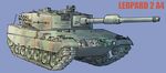  cannon caterpillar_tracks character_name earasensha ground_vehicle leopard_2 military military_vehicle motor_vehicle no_humans original simple_background tank tank_focus 