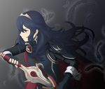  blonde_hair blue_eyes cape crown falchion_(fire_emblem) feathers fire_emblem fire_emblem:_kakusei gloves holding holding_sword holding_weapon kkonisa long_hair lucina solo sword weapon 