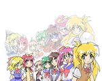  6+girls amagi_hikaru artist_request character_request chou_kousoku_grandoll copyright_request ginga_ojou-sama_densetsu_yuna group iczelion iczer_(series) kagurazaka_yuna kai_nagisa moldiver multiple_girls oozora_mirai senki_zesshou_symphogear tachibana_hibiki_(symphogear) 