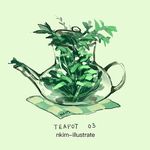  english glass green green_background lowres nadia_kim no_humans overflowing see-through tea tea_leaves tea_plant teapot 