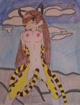  anthro big_breasts breasts cat feline female mammal melissa nipples traditional_media_(artwork) 