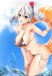  bikini kantai_collection kashima_(kancolle) sakiryo_kanna swimsuits wardrobe_malfunction 