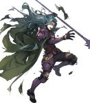  armor armored_boots blue_hair boots broken_armor cape fire_emblem fire_emblem:_seima_no_kouseki fire_emblem_heroes full_body gloves highres holding holding_weapon leg_up long_hair long_sleeves looking_away male_focus official_art open_mouth p-nekor pants polearm shoulder_armor solo spear torn_clothes transparent_background valter weapon 