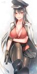  cleavage erect_nipples gangut_(kancolle) kantai_collection pantyhose sakiryo_kanna 