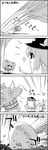  bird bucket comic commentary_request dog facepalm greyscale hair_bobbles hair_ornament hat highres hinanawi_tenshi kisume long_hair momotarou monkey monochrome no_humans pheasant shaded_face shoujo_kitou-chuu smile sparkle tani_takeshi touhou translation_request turnip twintails yukkuri_shiteitte_ne 