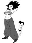  2girls bare_shoulders black_hair breasts caulifla dragon_ball dragon_ball_super female full_body kale_(dragon_ball) large_breasts looking_at_viewer multiple_girls nipples ponytail rickert_kai smile solo spiked_hair 
