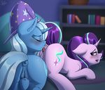  2017 anal anus blush book bookshelf cunnilingus cutie_mark dock duo equine eyes_closed female female/female feral friendship_is_magic hair hat horn horse inside looking_back mammal masturbation multicolored_hair my_little_pony oral pony pussy pussy_juice rimming sex stargazer starlight_glimmer_(mlp) tongue tongue_out trixie_(mlp) unicorn vaginal wizard_hat 