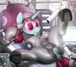 2017 absurd_res animal_genitalia animal_pussy anus clitoris cybernetics cyborg equine equine_pussy fan_character female feral hi_res horn machine mammal my_little_pony pussy roboclop selenophile smile solo spread_legs spreading unicorn 