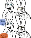  2017 anthro blowing_kiss blush bunny_costume clothed clothing comic costume crossdressing dialogue duo english_text eyeshadow fake_ears fake_rabbit_ears freckles hand_behind_head inkyfrog leonardo_(tmnt) lipstick looking_at_viewer makeup male michelangelo_(tmnt) one_eye_closed partially_colored pose reptile scalie shell shirt_cuffs simple_background smile sweat sweatdrop teenage_mutant_ninja_turtles text turtle white_background wink 