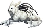  alpha_channel black_feathers black_nose blue_eyes canine feathers fox fur hybrid jewelry mammal necklace paws simple_background solo tatchit transparent_background unknown_gneder white_fur 