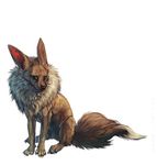  4_toes black_nose brown_fur eevee feral fur nintendo paws pok&eacute;mon simple_background sitting solo tatchit toes video_games white_background 