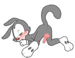 all_fours anthro anus ass_up balls blush butt clothing cub erection feet gloves looking_at_viewer looking_back male mammal pawpads penis presenting simple_background solo yakko_warner young zehn 