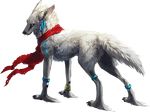  alpha_channel ambiguous_gender black_nose blue_eyes canine claws ear_piercing feral fur mammal paws piercing scarf simple_background solo standing tatchit transparent_background white_fur 