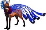  alpha_channel ambiguous_gender canine feral fur hybrid mammal orange_fur paws purple_eyes simple_background solo standing tatchit transparent_background 