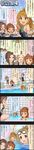  6+girls brown_eyes brown_hair character_name cinderella_girls_gekijou comic curly_hair eyebrows green_eyes hair_bun highres hino_akane_(idolmaster) honda_mio idolmaster idolmaster_cinderella_girls komuro_chinami long_hair long_image manabe_itsuki multiple_girls official_art oonishi_yuriko pink_eyes ponytail red_eyes short_hair swimsuit takamori_aiko tall_image translated 