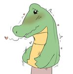  &lt;3 alligator ambiguous_gender blush crocodilian eyelashes girly hand_puppet looking_at_viewer reptile scalie shaking simple_background teeth unknown_artist 