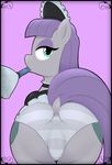  2014 acstlu butt clothing cutie_mark earth_pony equine feather_duster female feral friendship_is_magic hair hi_res horse maid_uniform mammal maud_pie_(mlp) my_little_pony panties pony presenting presenting_hindquarters purple_hair raised_tail rear_view skirt solo underwear uniform upskirt 