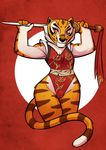  clothed clothing fabio_paulino feline female kung_fu_panda mammal master_tigress melee_weapon solo sword tiger weapon wide_hips 