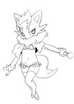  2017 3_toes 5_fingers aliasing anthro anthrofied bikini biped black_and_white canine cape cheek_tuft claws clothing digital_drawing_(artwork) digital_media_(artwork) digitigrade female flat_chested front_view full-length_portrait fur half-closed_eyes head_tuft hi_res hindpaw holding_object humanoid_hands jijis-waifus legwear line_art looking_away mammal mane monochrome navel nintendo paws pok&eacute;mon pok&eacute;morph portrait pose raised_leg simple_background sketch socks solo spread_arms standing swimsuit thigh_socks toeless_socks toes tuft video_games white_background zorua 