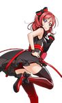  armpits artist_request bare_shoulders blush boots bow bracelet closed_mouth detached_sleeves garter_straps hair_bow hand_on_hip high_heel_boots high_heels jewelry looking_at_viewer love_live! love_live!_school_idol_festival love_live!_school_idol_festival_after_school_activity love_live!_school_idol_project nishikino_maki official_art punk purple_eyes red_hair shorts single_detached_sleeve smile solo thigh_boots thighhighs transparent_background 