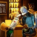  anthro canine clothed clothing evelmanian feline fox fox_mccloud fully_clothed male male/male mammal nintendo panther panther_caroso star_fox video_games wolf wolf_o&#039;donnell 