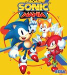  90s black_eyes clenched_hands gloves knuckles_the_echidna logo male_focus multiple_boys multiple_tails no_humans official_art pointing pointing_up sega shoes smile sneakers sonic sonic_mania sonic_the_hedgehog tail tails_(sonic) white_gloves 