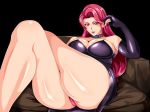  1girl breasts huge_breasts long_hair red_hair sitting solo starworks wife_quest 