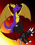  black_dragon cynder dragon eyes_closed female feral hi_res horn male purple_dragon sex spyro spyro_the_dragon straight tongue unknown_artist video_games wings 