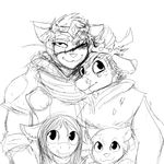 :3 anthro antlers black_and_white cat cat_knight cervine child crown daughter deer deer_prince family father father_and_daughter father_and_son feline female group hair hi_res hladilnik horn king male mammal monochrome mother mother_and_daughter mother_and_son parent queen royalty scar smile son young 