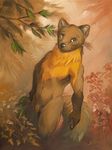  2017 brown_fur chest_tuft forest fur male mammal marten mustelid orange_fur outside pine_marten scale_(artist) solo tree tuft 