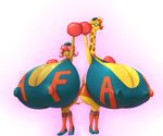  2017 anthro big_breasts breasts camp_lazlo cartoon_network cheerleader cleavage clothed clothing duo female giraffe hi_res huge_breasts hyper hyper_breasts hyperstorm_h mammal marauder6272 mongoose nina_neckerly patsy_smiles pom_poms 