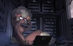  2017 breasts caprine computer eyewear female glasses horn laptop mammal nude ozoneserpent server_room sheep solo 