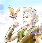  bird commentary iesupa mohawk russel_thrush rwby shoulder_spikes sleeveless smile spikes torn_clothes 