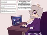  2017 anthro big_breasts breasts clothed clothing dialogue earth_pony english_text equine fan_character female friendship_is_magic hellen_lockheart hi_res horse huge_breasts looking_at_viewer makeup mammal mother my_little_pony parent penis pony simple_background smile solo stunnerpony text 