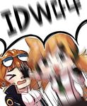  2ta2ta aviator_sunglasses blonde_hair blush brown_hair cat_tail commentary eyewear_on_head fur_trim girls_frontline glasses gloves grizzly_mkv_(girls_frontline) hand_on_another's_face idw_(girls_frontline) jacket motion_blur multiple_girls sunglasses tail twintails 