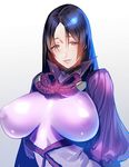  bad_id bad_pixiv_id black_hair bodysuit breasts fate/grand_order fate_(series) hato_konro large_breasts long_hair looking_at_viewer minamoto_no_raikou_(fate/grand_order) purple_eyes simple_background smile solo white_background 