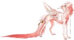  alpha_channel ambiguous_gender avian beak canine feathered_wings feathers feral fur hybrid mammal paws pink_feathers pink_fur simple_background solo standing tatchit transparent_background wings 