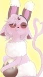  &lt;3 2017 aria_the_espeon digital_media_(artwork) eeveelution egg espeon eyes_closed fake_ears fake_rabbit_ears female fluffy mammal nintendo pok&eacute;mon rymherdier smile solo video_games 