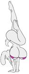  3_toes alpha_channel anthro big_breasts boss_monster breasts caprine cleavage clothed clothing creatiffy feet female fur goat handstand huge_breasts humanoid_feet inviting mammal simple_background solo swimsuit toes toriel under_boob undertale video_games white_fur yoga 