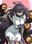  2017 black_hair breasts cyclops female gazer gazer_(mamono_girl_lover) grey_skin hair humanoid looking_at_viewer nipples nude pussy red_eyes simple_background solo teeth vins-mousseux yellow_sclera 