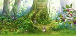  black_hair braid brown_hair chair day dress flower food forest fruit green hakumei_(hakumei_to_mikochi) hakumei_to_mikochi hat highres house key_visual long_hair looking_at_another mikochi_(hakumei_to_mikochi) minigirl multiple_girls nature official_art open_mouth outdoors plant raspberry scenery short_hair smile stairs standing suitcase table tree treehouse 