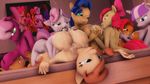  2016 3d_(artwork) anthro anthrofied apple_bloom_(mlp) babs_seed_(mlp) big_breasts breast_grab breast_suck breastfeeding breasts brown_hair button&#039;s_mom cheerilee_(mlp) cutie_mark digital_media_(artwork) equine erect_nipples fan_character female female/female freckles friendship_is_magic green_eyes group hair hair_bow hair_ribbon hand_on_breast horn horse huge_breasts indigosfm lactating lying mammal mature_female milk milky_way_(character) mother multicolored_hair my_little_pony nipples on_back open_mouth parent pink_hair red_hair ribbons scootaloo_(mlp) smile sucking sweetie_belle_(mlp) twilight_velvet_(mlp) two_tone_hair 