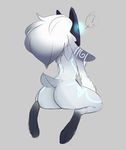  anthro big_butt butt caprine fur hair humanoid kindred_(lol) lamb_(lol) league_of_legends mammal nude riot_games sheep sitting video_games white_fur white_hair 