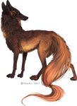  2015 alpha_channel ambiguous_gender black_nose brown_fur canine coyote feral fur mammal paws simple_background solo standing tatchit transparent_background 